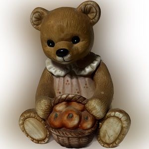 🍄Vintage Homco Porcelain Teddy Bear Figurine Keepsake Accent Collectible
